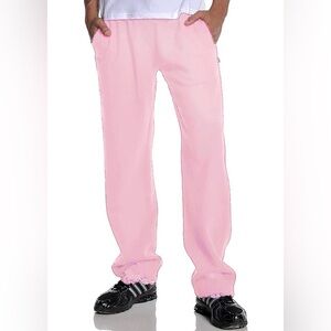 Men’s Pro Club Pink Sweatpants ~ 2 pocket ~ Size L  NWT